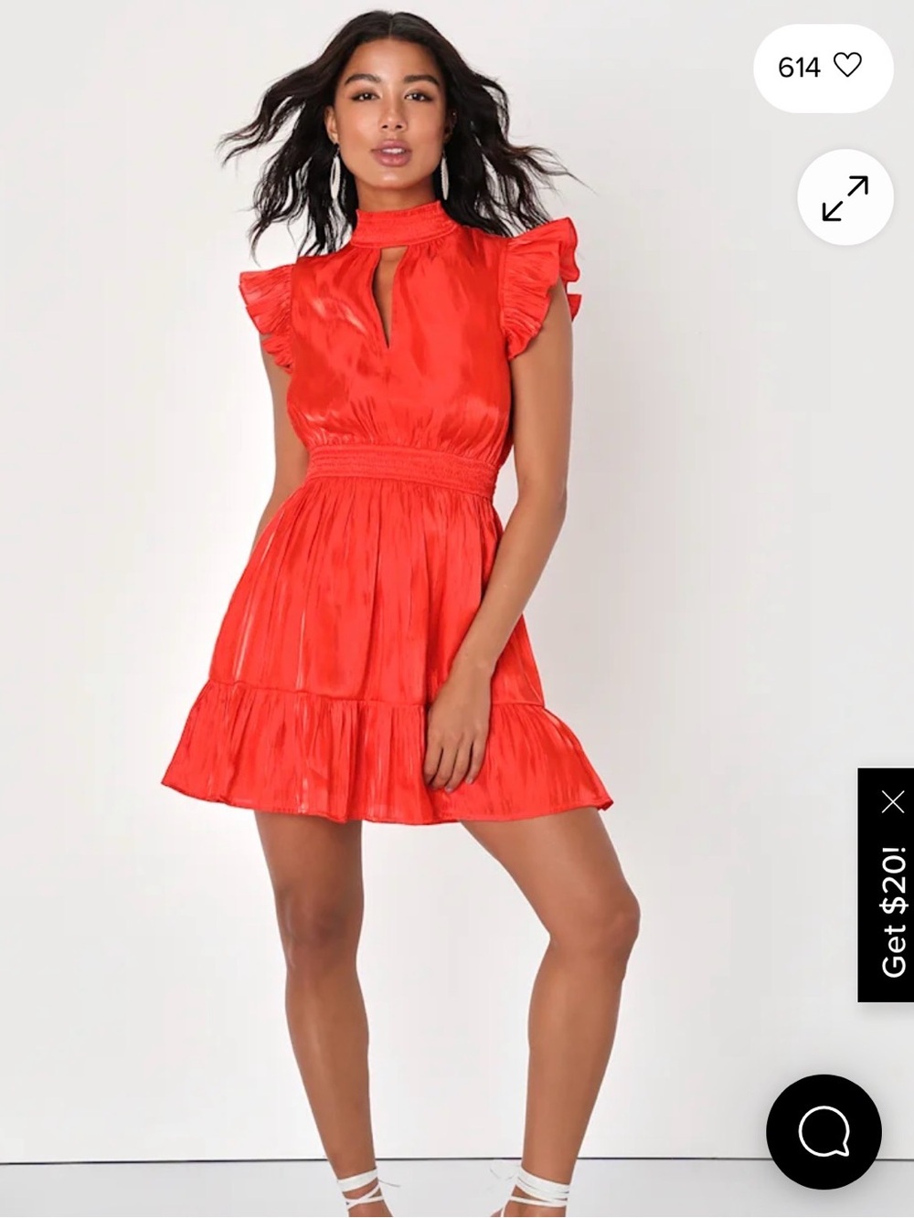 Lulu's Vibrant Red Ruffled Mini Dress - Picture 2 of 5